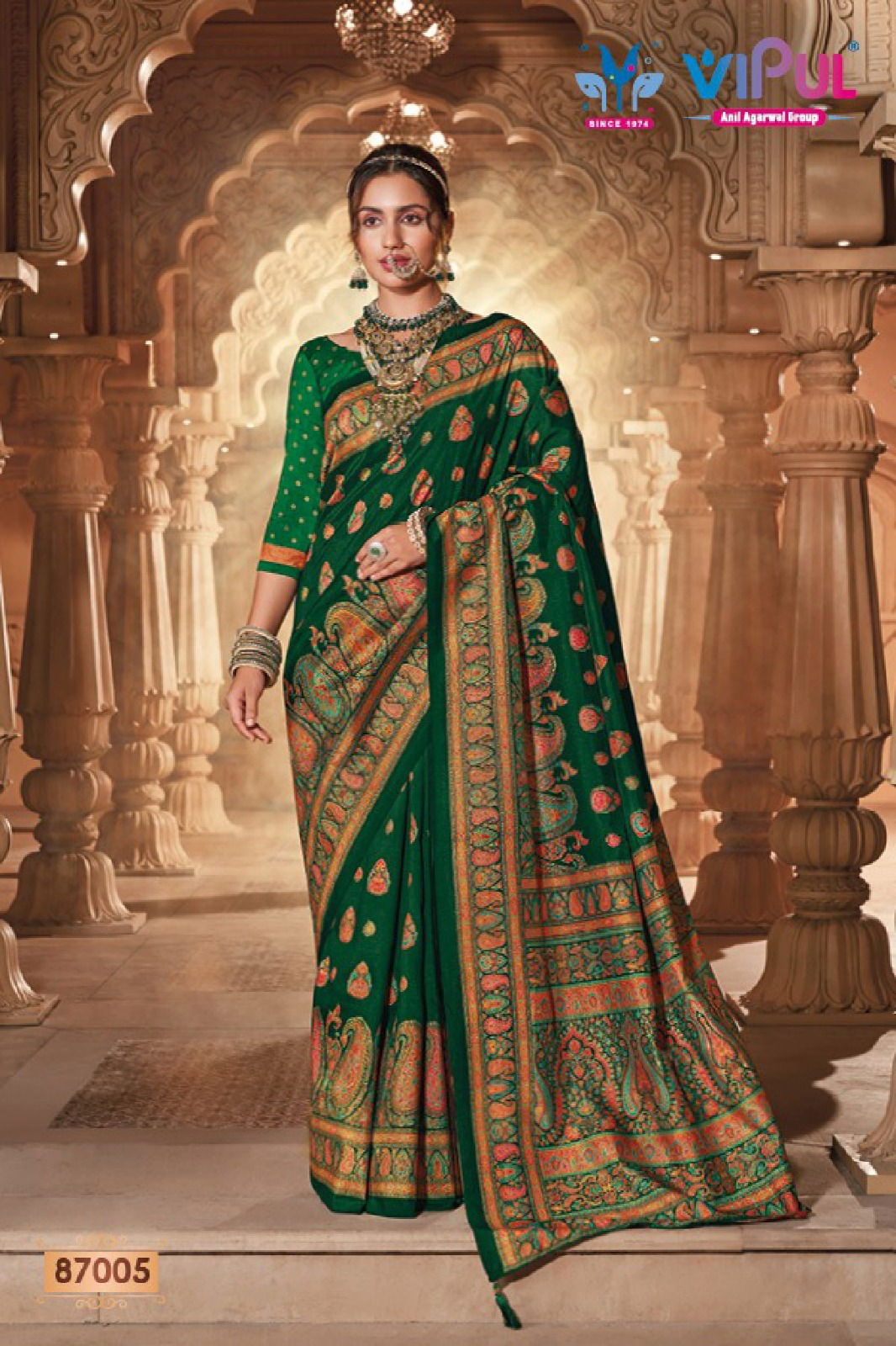 Ivory Silk By Vipul Silk Designer Printed Wedding Wear Saree Orders In India